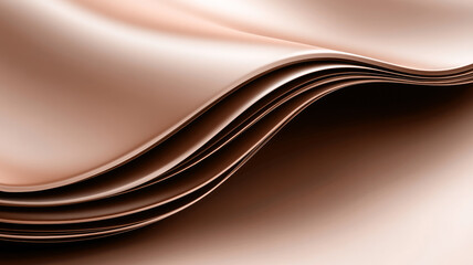 Close-up of smooth, silky, beige fabric with soft folds