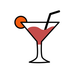 Cocktail icon isolated on white background.