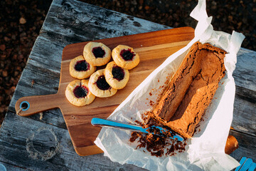 Homemade Cookies and Brownie Outdoors served outdoors © Cavan