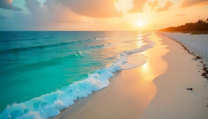 Aerial View of Surfers in Turquoise Ocean Waves on a Sandy Beach