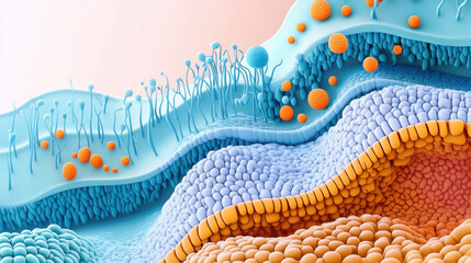 layer of human skin soft tone, cell tissue membrane