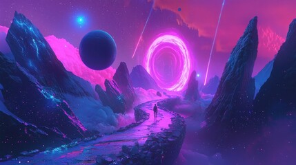 Obraz premium Starry Voyage to the Cosmic Core