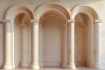 Elegant Archways in Classical Architecture Setting