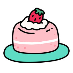 Cute Strawberry Cake for Celebrate