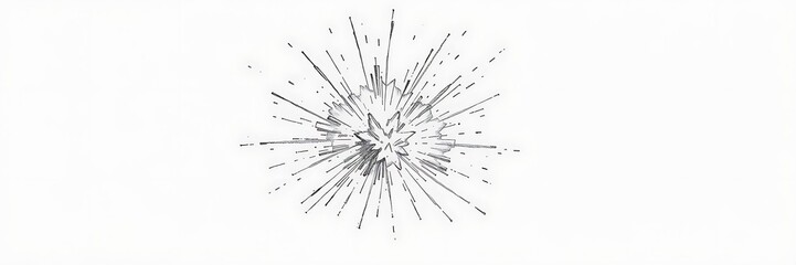 Pencil sketch of a dramatic explosion with strong lighting and deep shadows