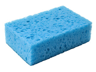 Blue sponge, Cut out, isolated on white 