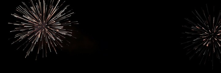 Obraz premium Intense jet black fireworks illuminate dark background with striking light beams, space for copy 