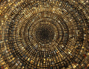 Dotted textures forming circular glowing patterns