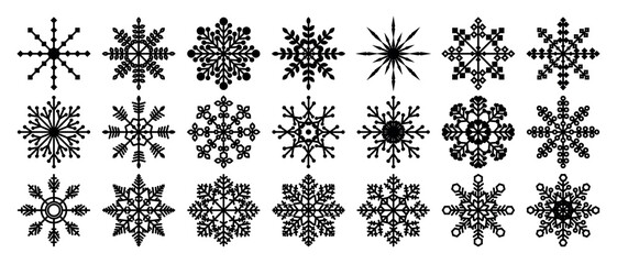 Set of Snow Flakes Vector
