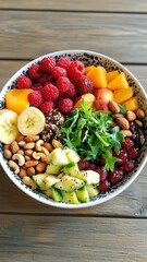 healthy fruit bowl healthy fruit bowl with fresh berries healthy fruit bowl for nutritious breakfast ,healthy fruit bowl, vibrant breakfast salad, nutritious berry bowl 