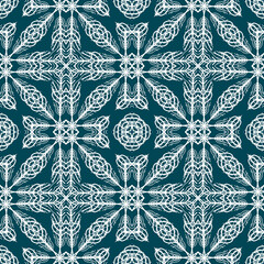 Christmas seamless pattern. Christmas background blue. Snowflake pattern. Happy New Year
