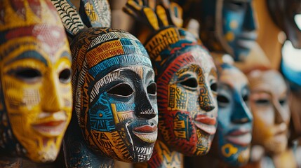 Burundi's folklore comes alive through vibrant traditional masks and handcrafted artifacts that showcase its rich cultural heritage and storytelling.