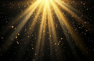 Golden Light Rays Sparkle Background
