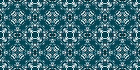 Christmas seamless pattern. Christmas background banner blue. Frost pattern. Happy New Year.