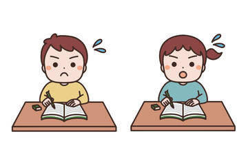 勉強する子どもたち