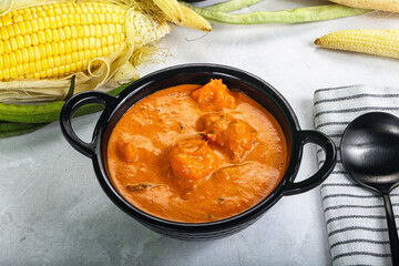 Indian cuisine - spicy prawn masala