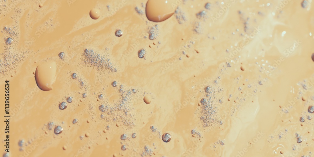 Poster Exploring the intricate patterns of zero-gravity water droplets on a vibrant surface