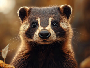 Obraz premium Close up of Ratel, Honey Badger, Mellivora capensis in Nature