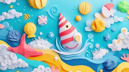 Whimsical Underwater Scene: A Paper Craft Ocean Adventure