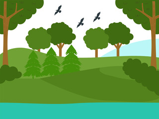 Forest Concept Illustration Stylish and Beautiful