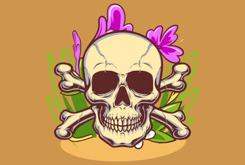 Skull Concept Illustration Stylish and Beautiful