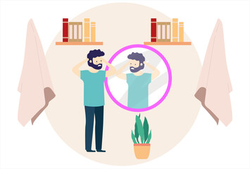 Mouth Mirror Concept Illustration Stylish and Beautiful