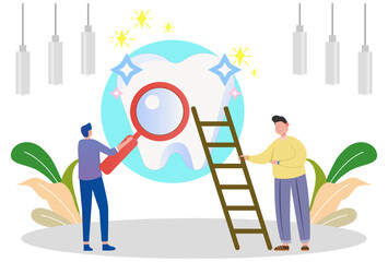 Tooth Analysis Concept Illustration Stylish and Beautiful