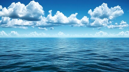 Obraz premium Vast Ocean and Cloudscape. Concept of Serenity, Freedom, and Nature.
