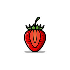 strawberry on white background