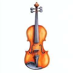 Fototapeta premium Violin watercolor clipart illustration