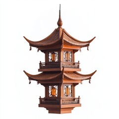 Fototapeta premium Pagoda-style lantern isolated on white background