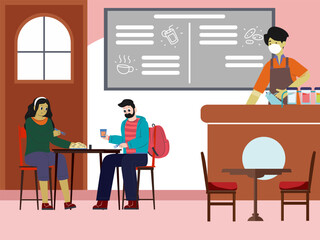 Restaurant Concept Illustration Stylish and Beautiful