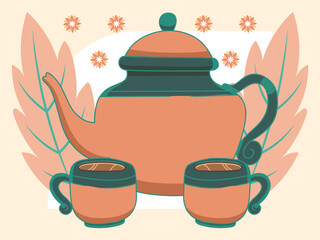 Teapot Concept Illustration Stylish and Beautiful