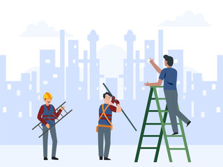 Stepladder Concept Illustration Stylish and Beautiful