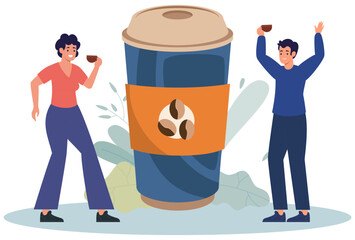 Coffee Concept Illustration Stylish and Beautiful