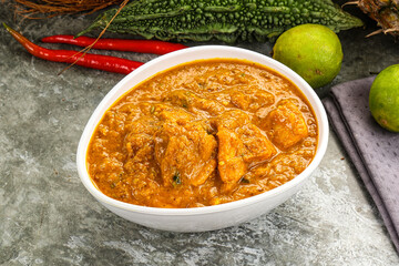 Indian cuisine - spicy chicken curry