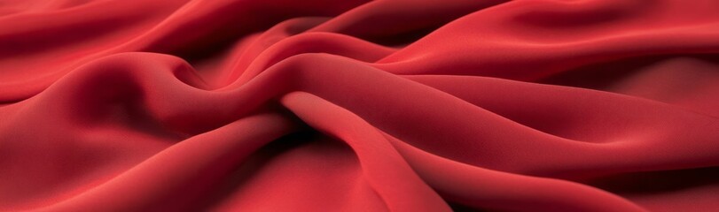 Fototapeta premium Draped Red Fabric Soft Texture Background