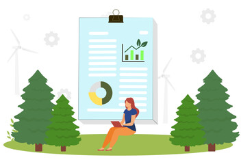 Naklejka premium Energy Policy Concept Illustration Stylish and Beautiful