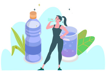 Water Bottle Concept Illustration Stylish and Beautiful