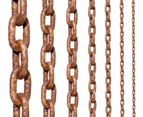 rusty chain isolated