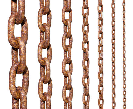 rusty chain isolated
