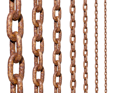 rusty chain isolated