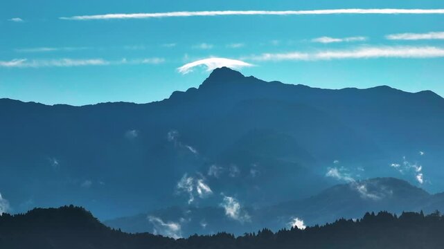 Aerial  view of  Yushan Mountain, Taiwan