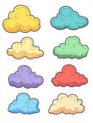 Fototapeta premium set of clouds illustration