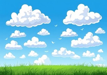 clouds and grass