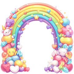 Colorful Rainbow with Candy
