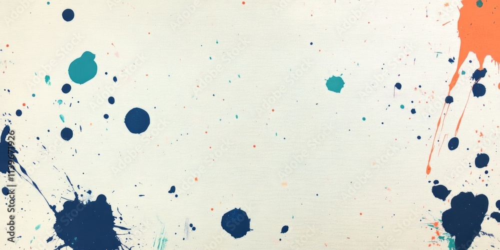 Aufkleber colorful splatters on drop cloths create a vibrant texture in an artist's workspace