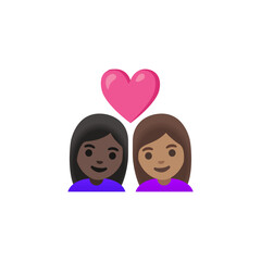 Two Women with Heart Emoji  
