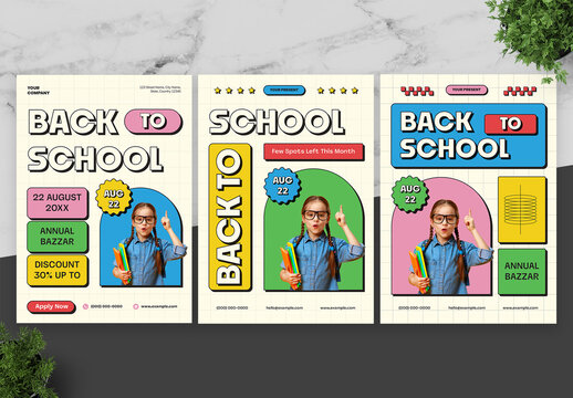 Yellow and Green School Flyer