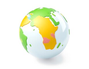Fototapeta premium Colorful 3D World Globe, Ideal for Educational Resources, Generative AI